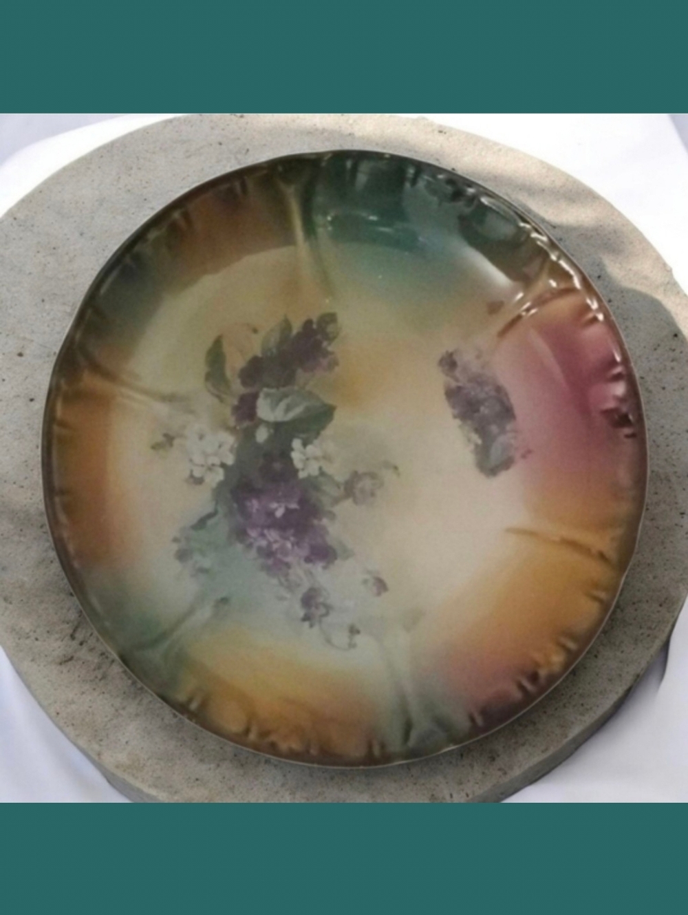 German VINTAGE Floral Multicolor Decorative Plate Collectible Vguc Vtg Germany